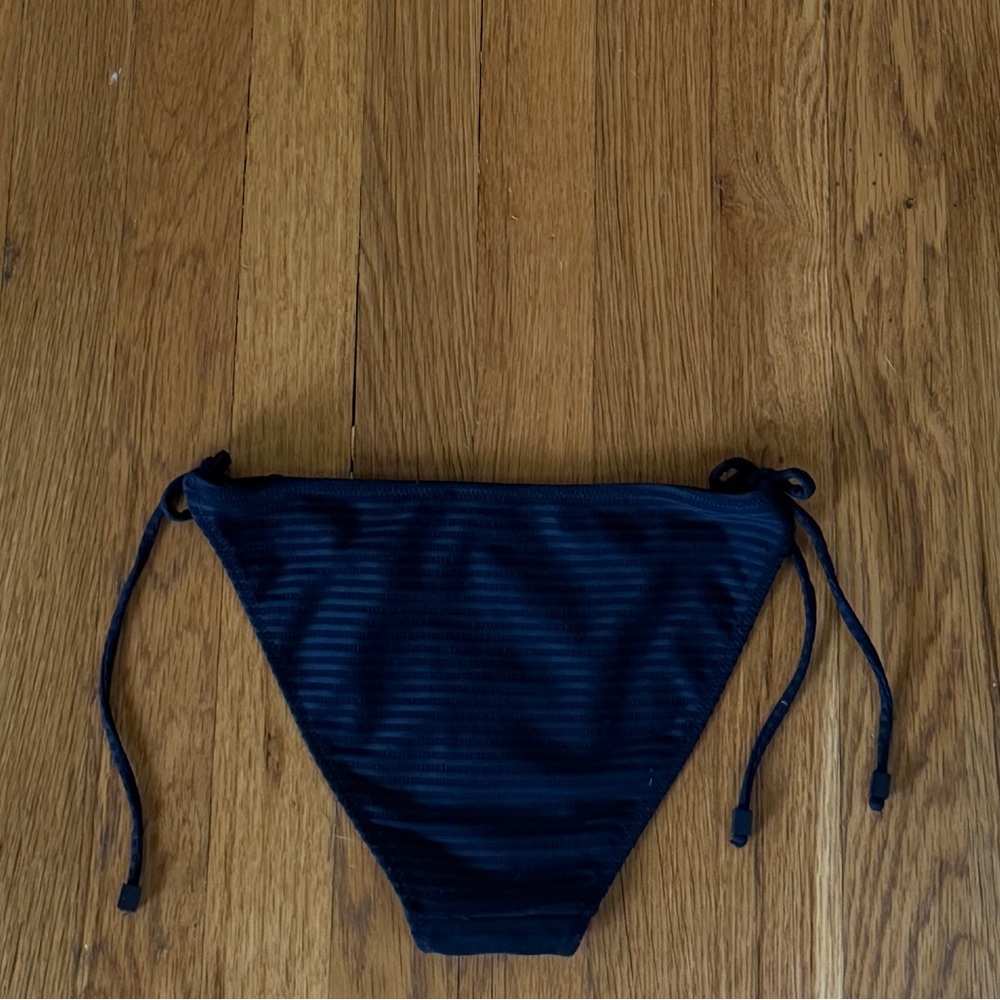 Zara Ribbed Black String Bikini Set Size Medium - Picture 7 of 7